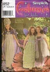 4952 SIMPLICITY GIRLS ETHEREAL FAIRY PRINCESS COSTUME,WINGS PATTERN 7-14